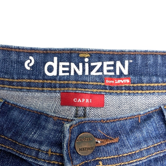Denizen From Levi's Capri Back Flap Pockets Women's size 14 Dark Blue Denim jean - Picture 3 of 4